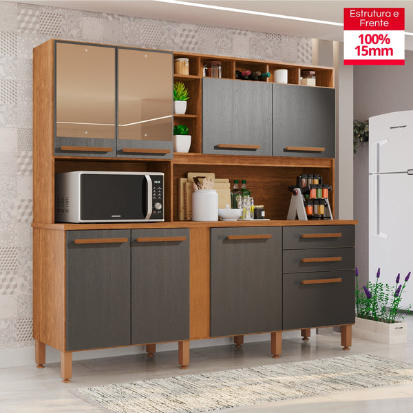 Cozinha Aurora 8 Portas e 2 Gavetas Com Espelho