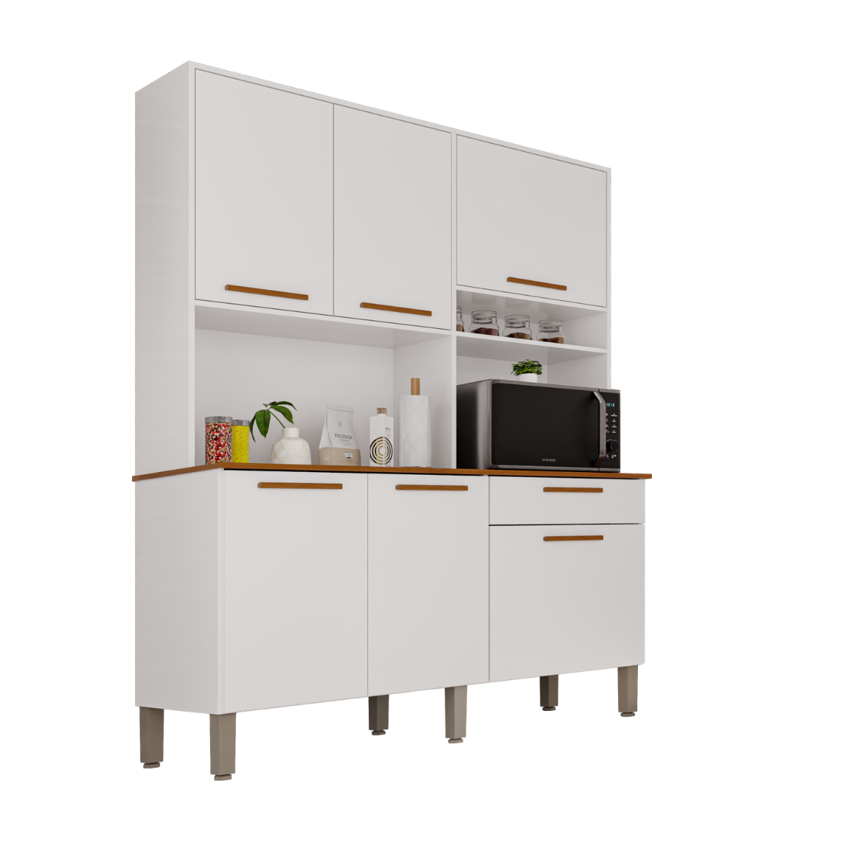 Armário de Cozinha Imperial 5 Portas 1 Porta Basculate 1 Gaveta