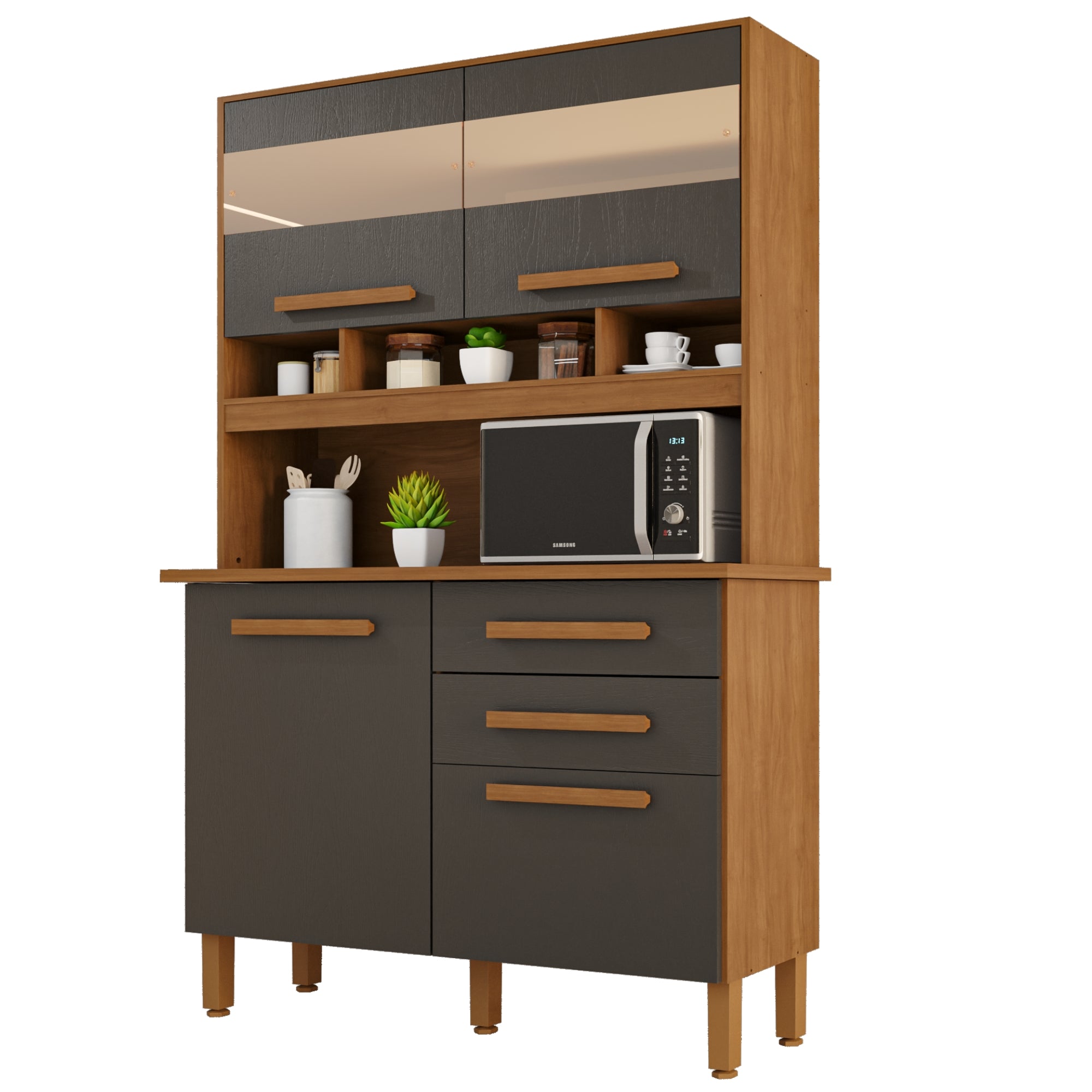 Cozinha Sara 4 Portas e 2 Gavetas Com Espelhos