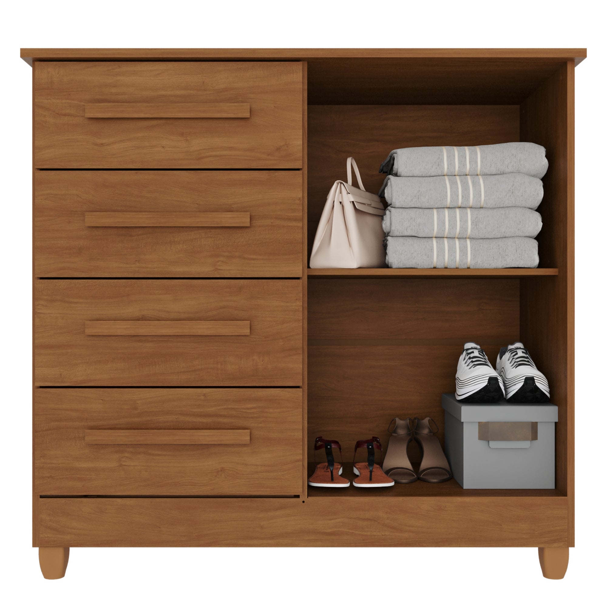 Cômoda 2 Portas 4 Gavetas Madri Com Sapateira