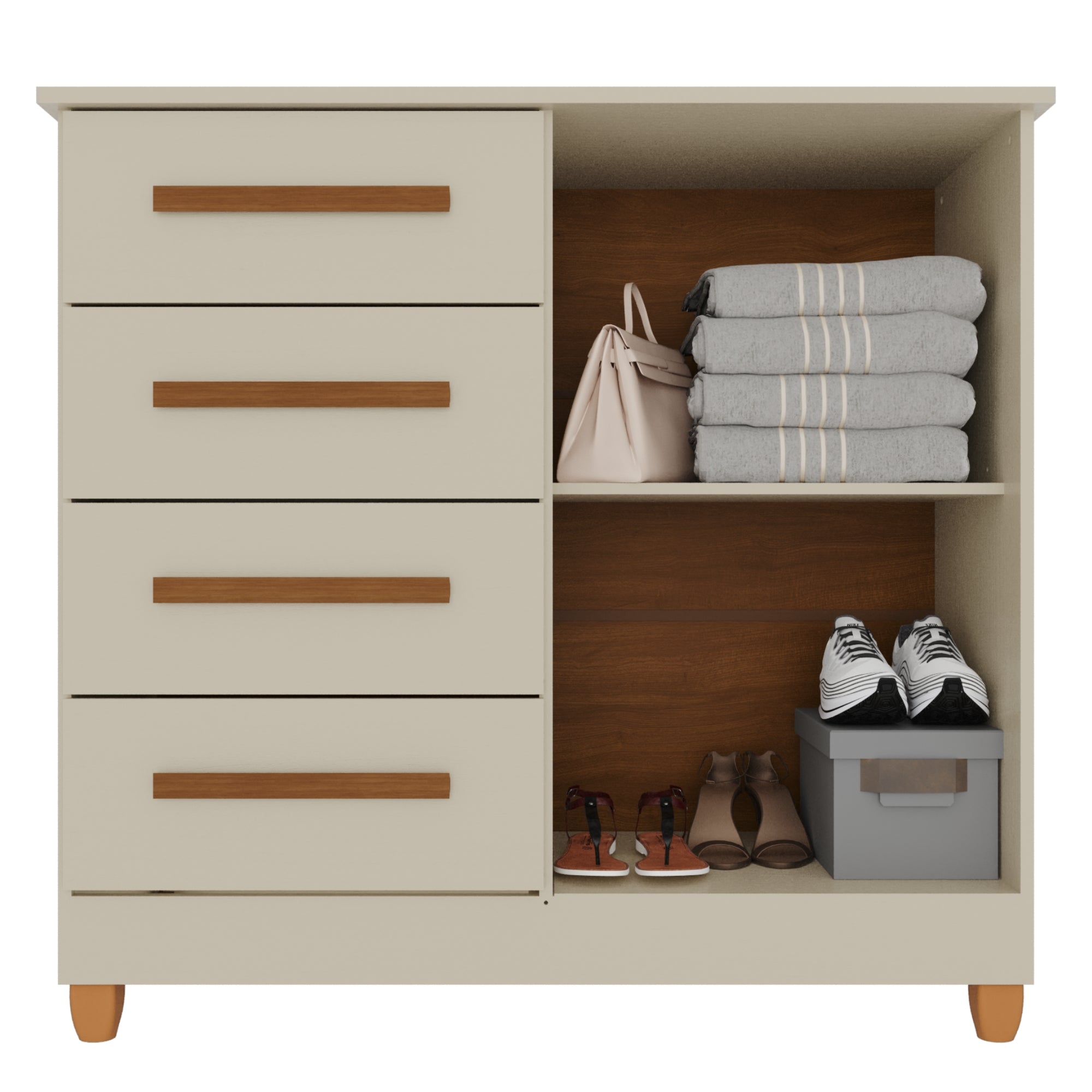 Cômoda 2 Portas 4 Gavetas Madri Com Sapateira