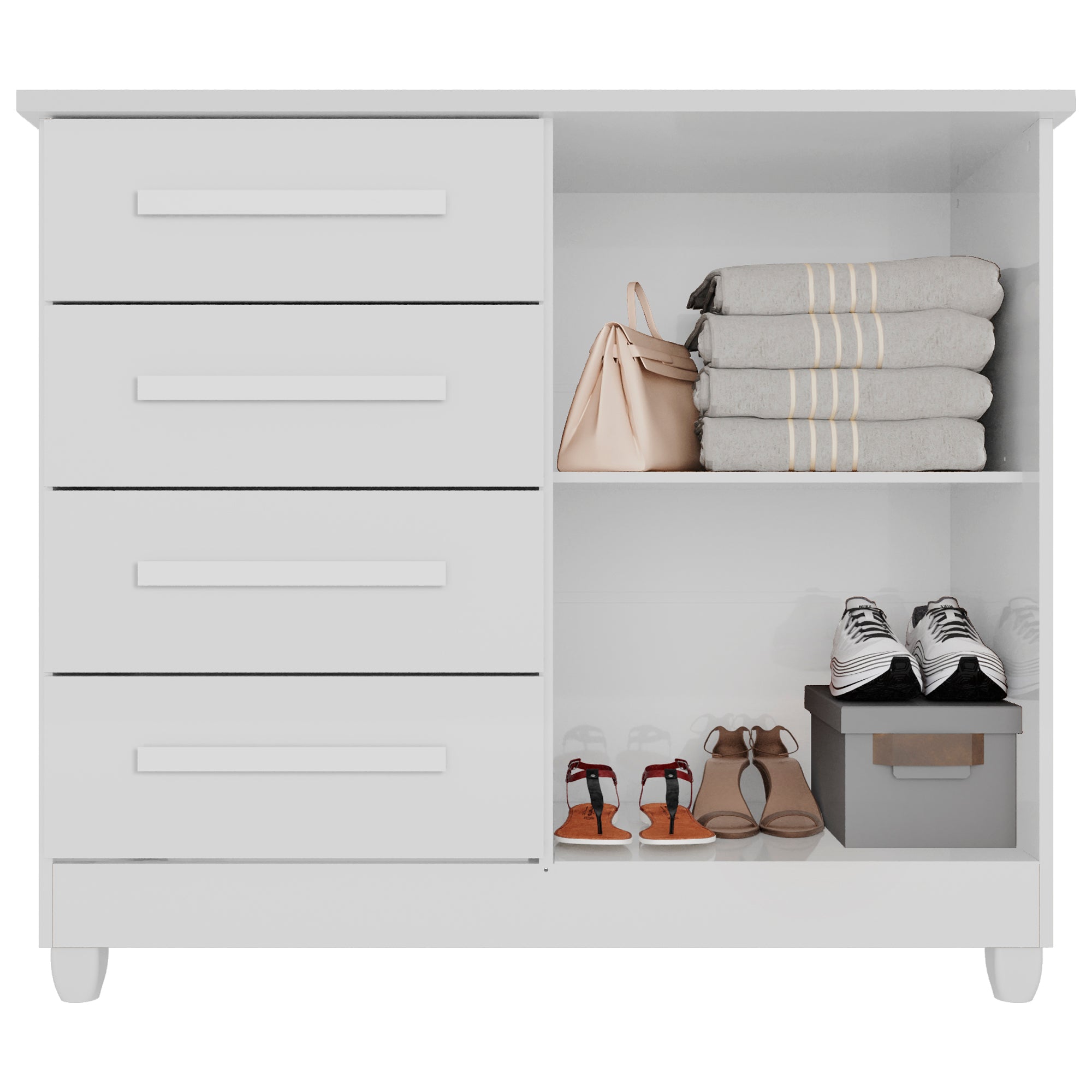 Cômoda 2 Portas 4 Gavetas Madri Com Sapateira