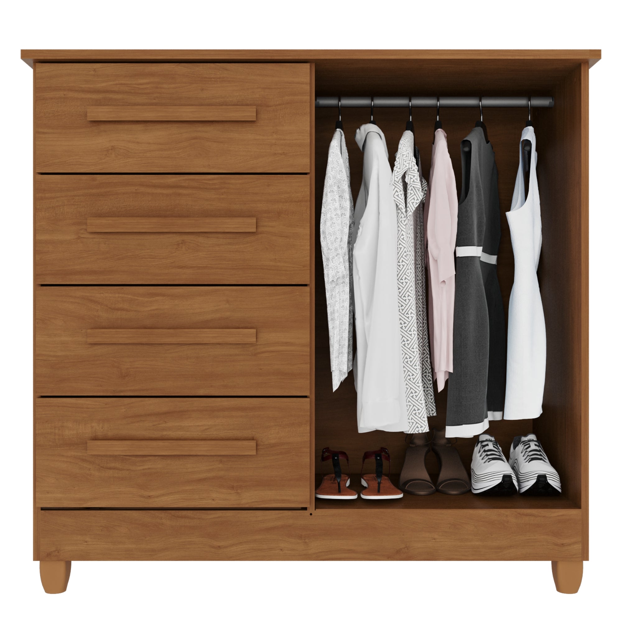 Cômoda 2 Portas 4 Gavetas Madri Com Sapateira