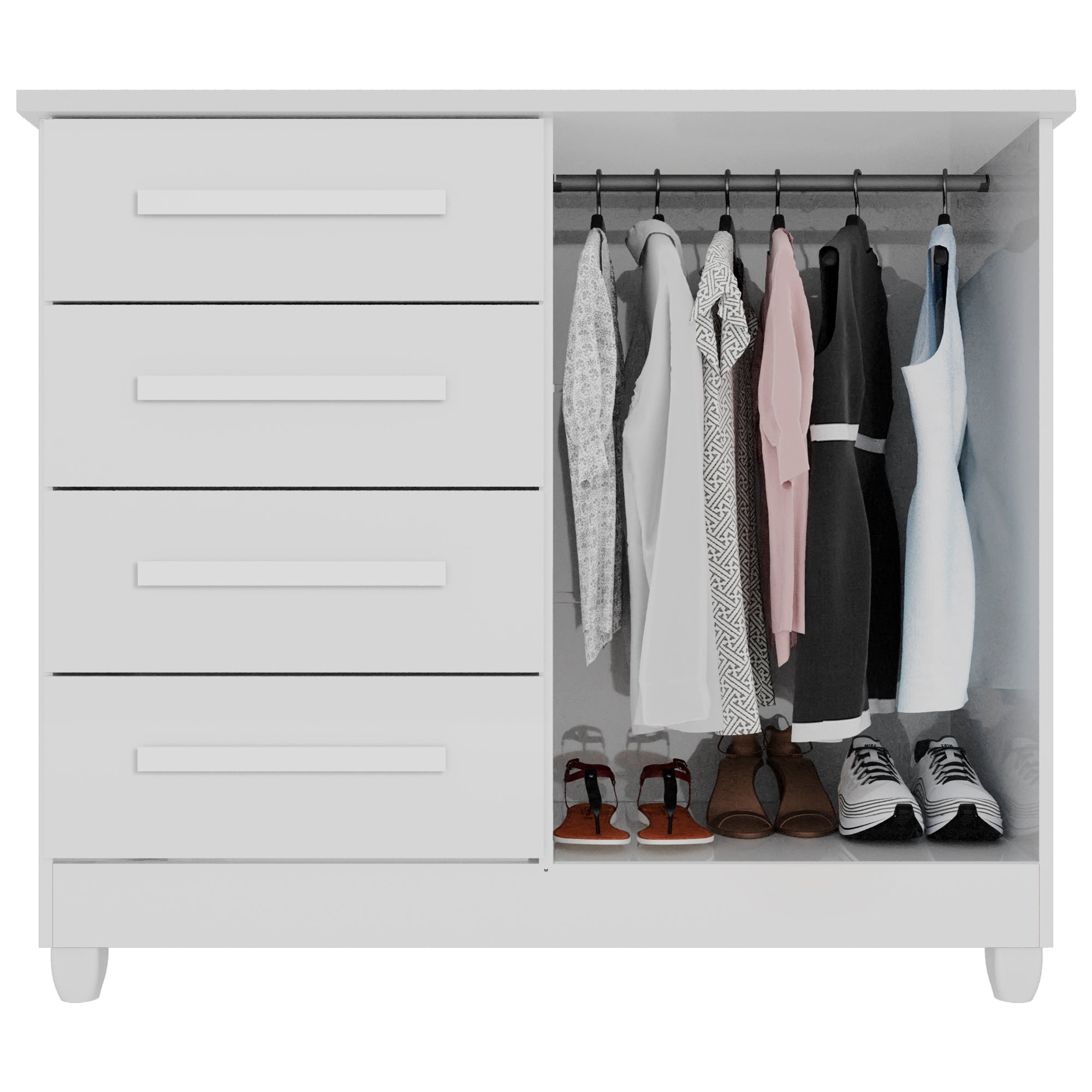 Cômoda 2 Portas 4 Gavetas Madri Com Sapateira