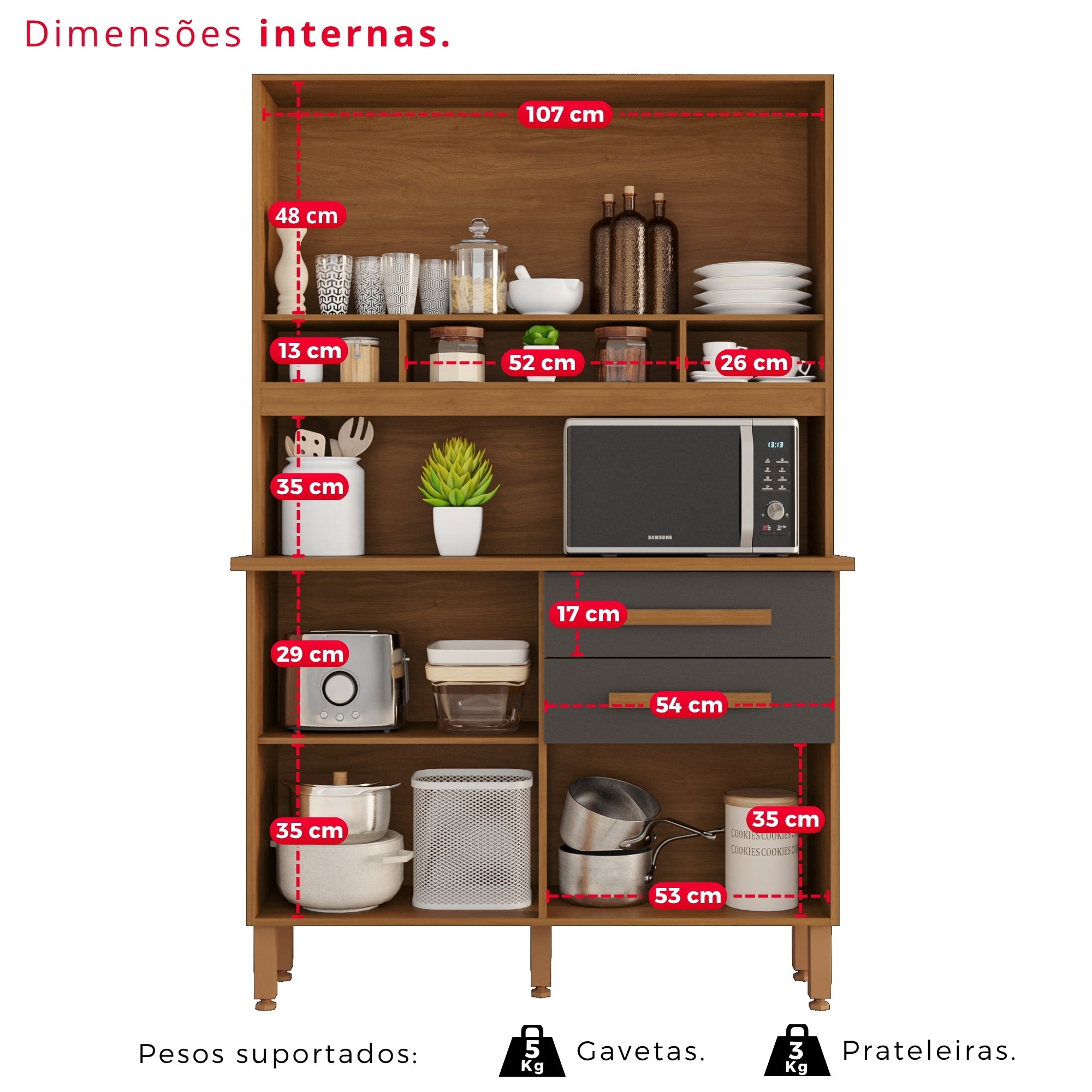 Cozinha Sara 4 Portas e 2 Gavetas Com Espelhos