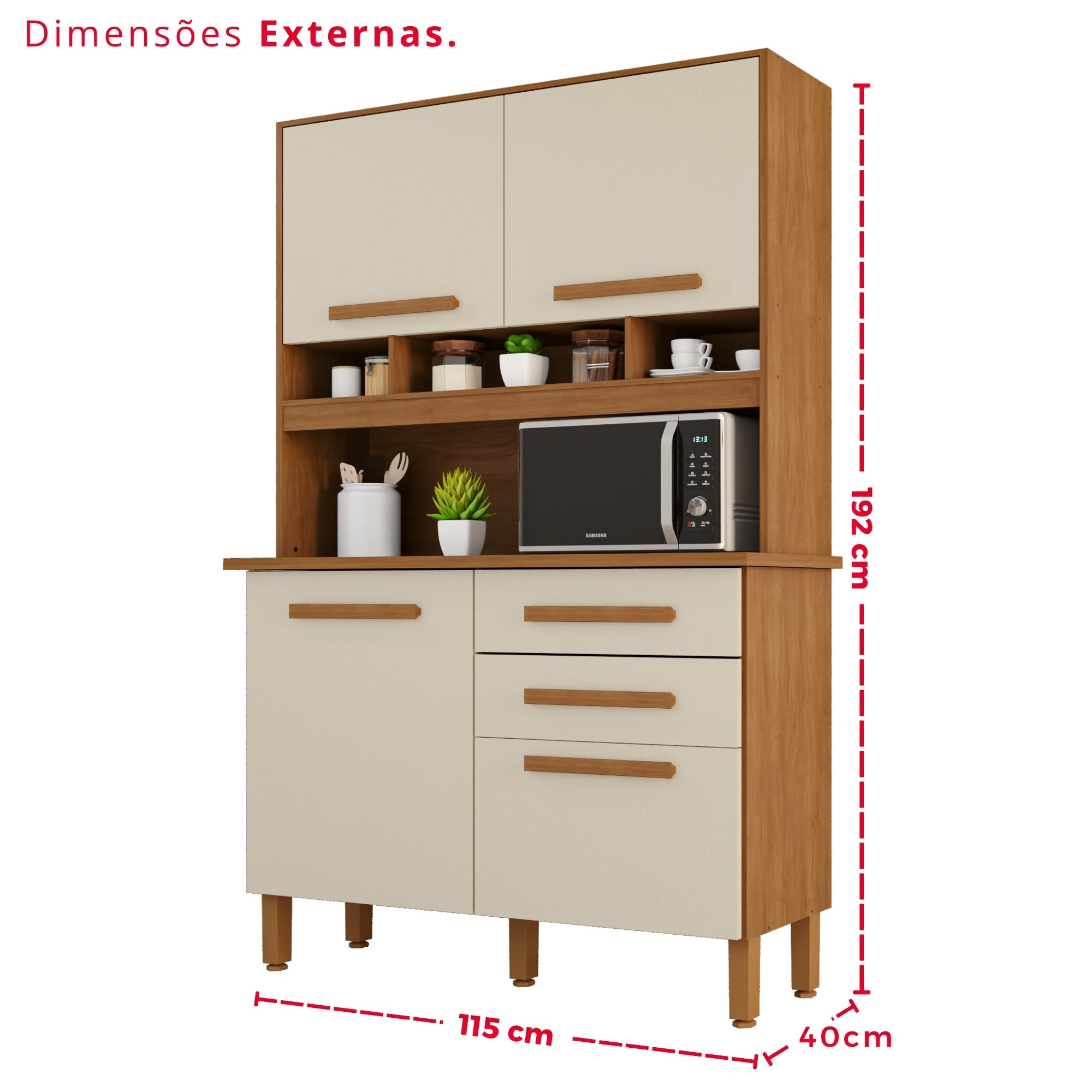 Cozinha Sara 4 Portas e 2 Gavetas