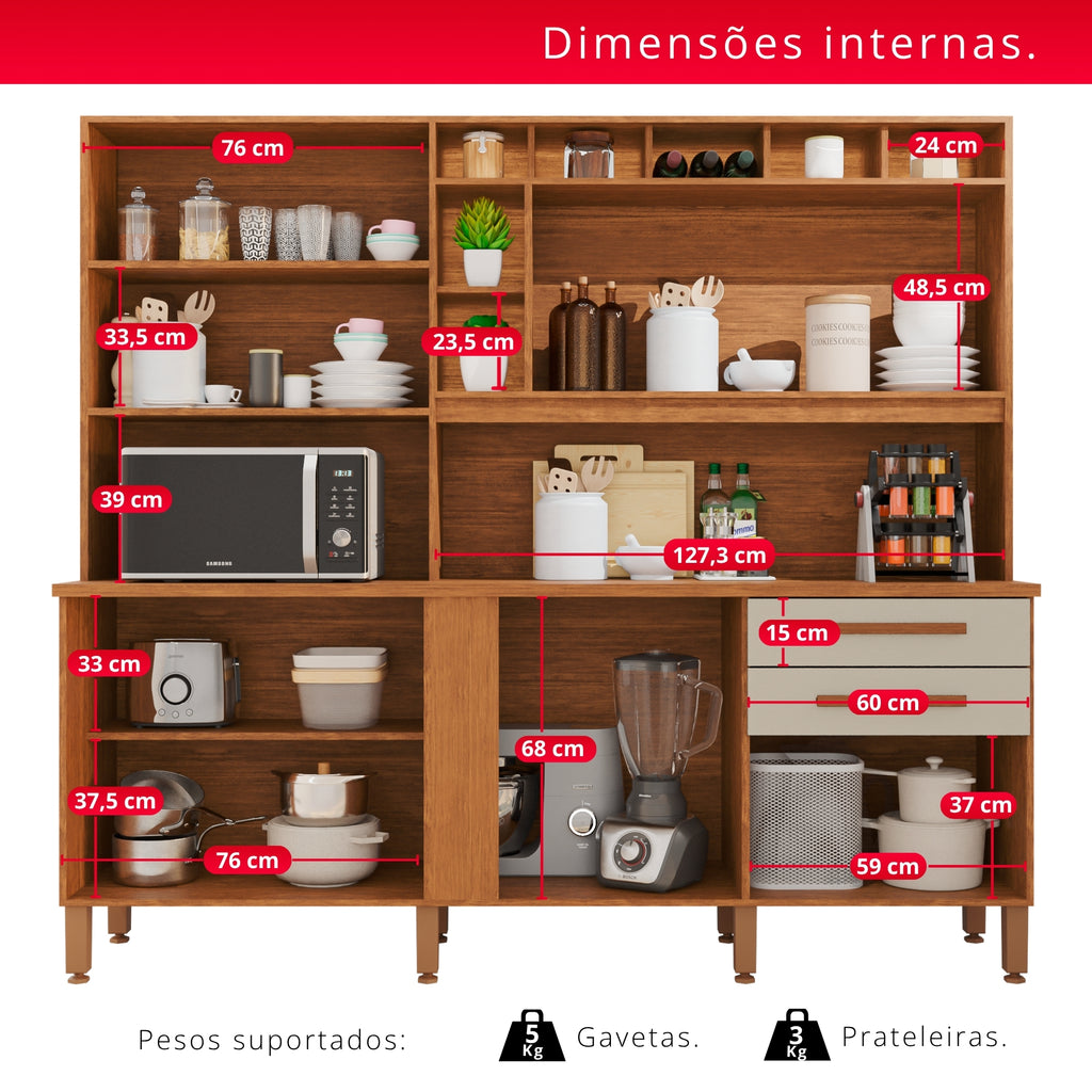 Cozinha Aurora 8 Portas e 2 Gavetas