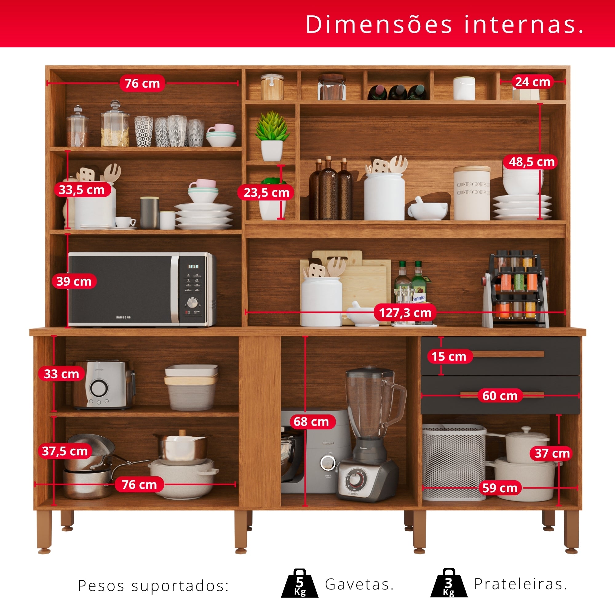 Cozinha Aurora 8 Portas e 2 Gavetas