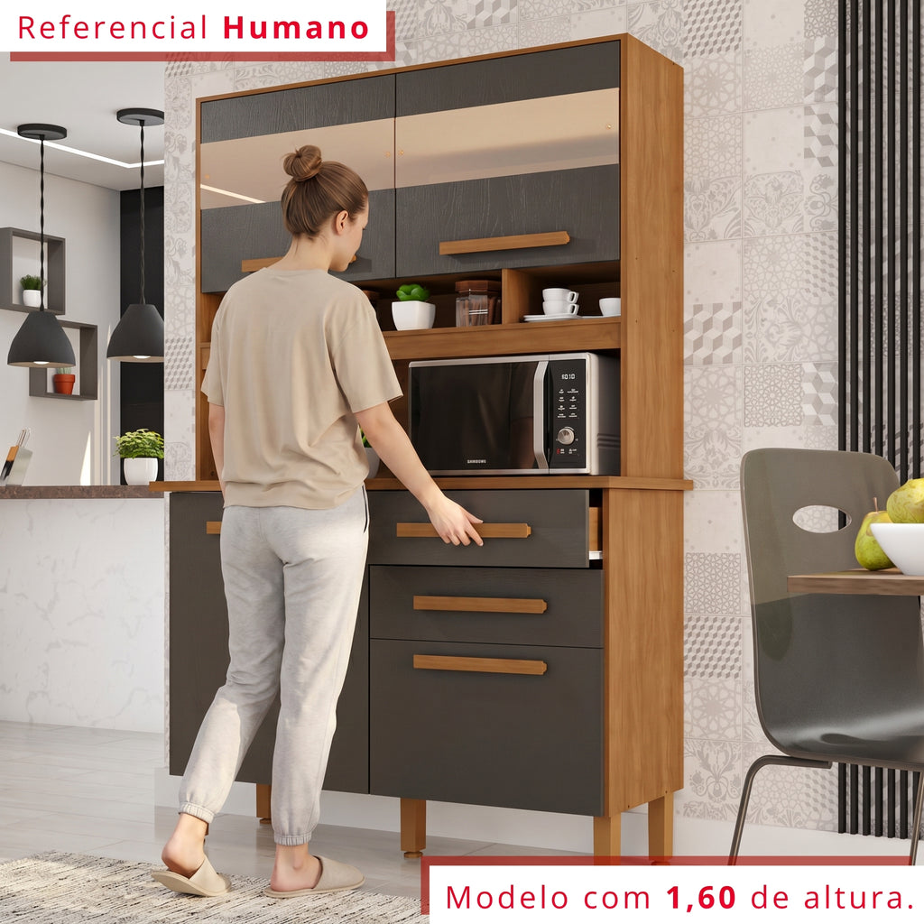 Cozinha Sara 4 Portas e 2 Gavetas Com Espelhos