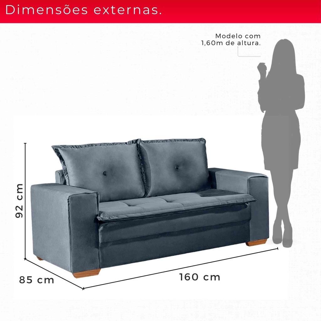 Conjunto de Sofás Unique 2 + 3 Lugares | Revestimento Suede | 1,60m e 2,10m