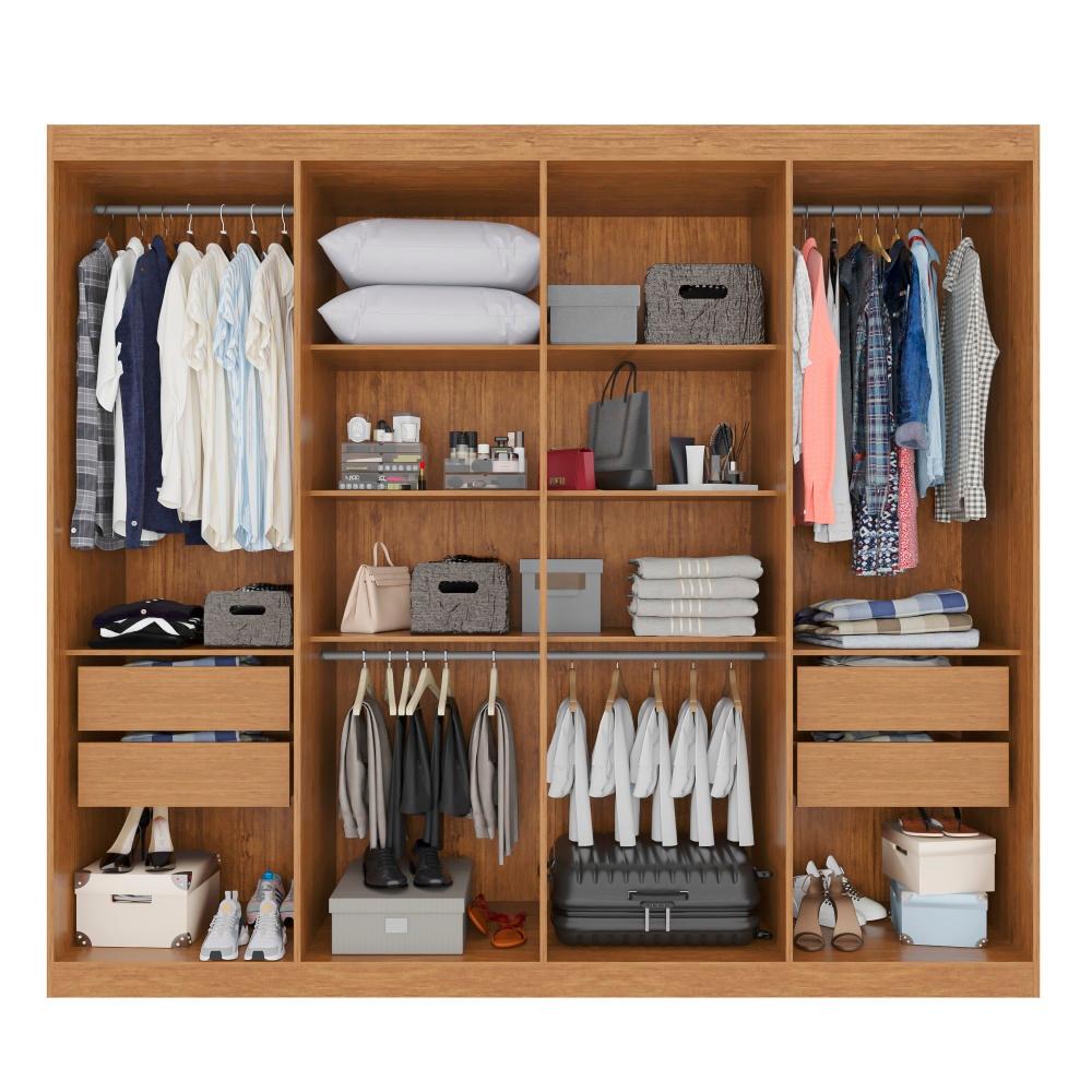 Guarda-Roupa Casal  8 Portas e 4 Gavetas Herrera Com Espelho