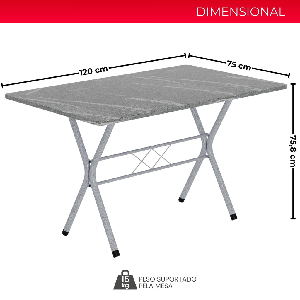 Mesa Helena – Tampo Granito Topázio 120x75cm