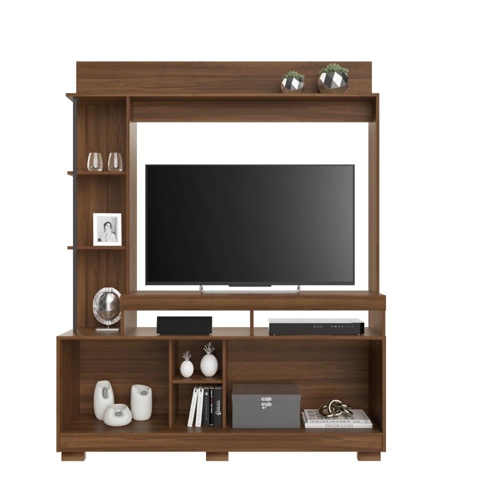 Estante Marbella 187cm Painel para TV até 49" com Porta Ripada e Nichos