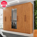 Guarda-Roupa Casal  8 Portas e 4 Gavetas Herrera Com Espelho