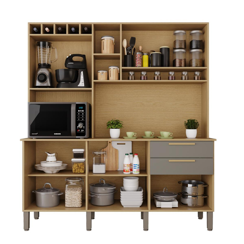 Armário de Cozinha Florença 6 Portas e 2 Gavetas