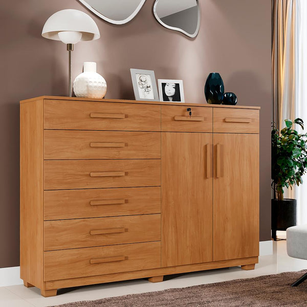 Cômoda Triunfo 8 Gavetas e 2 Portas - Cinamomo