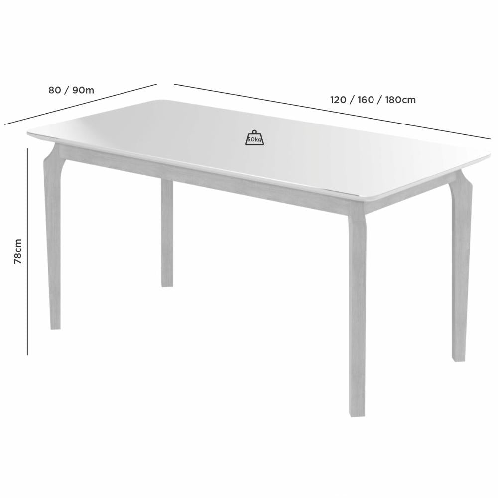 Mesa de Jantar Lorena Tampo Cinamomo 160×80 6 Cadeiras Turmalina