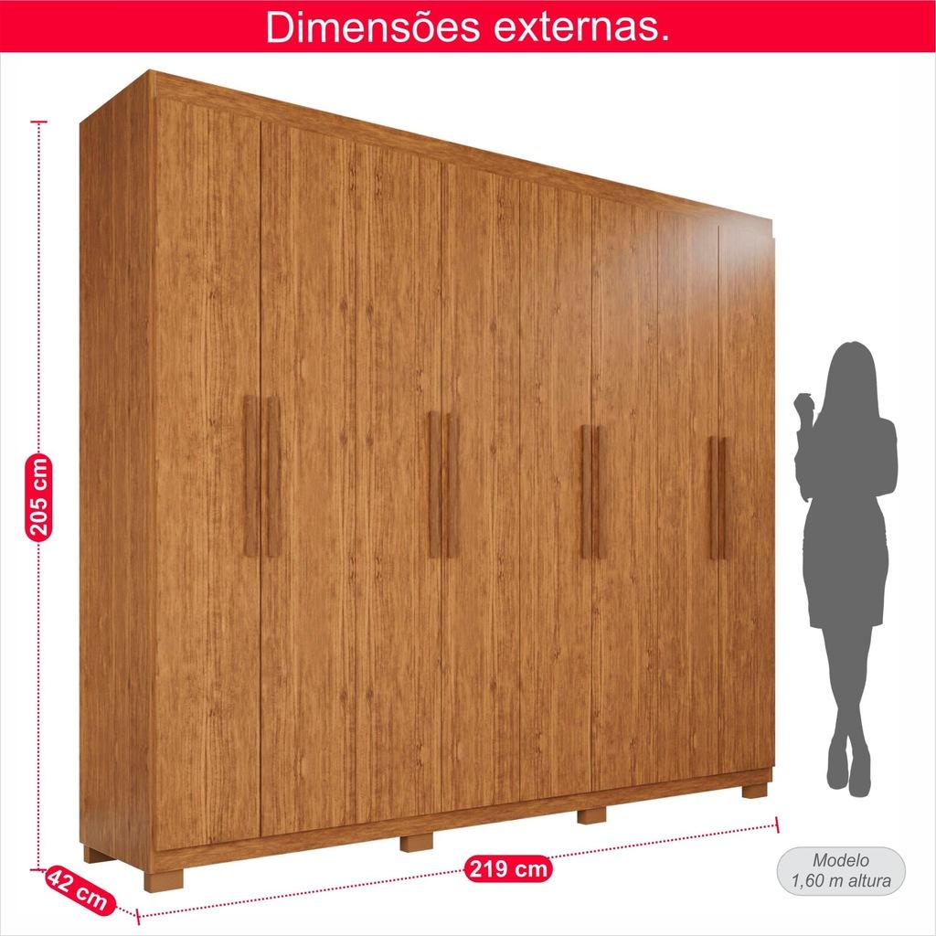 Guarda-Roupa Casal 100% MDF 8 Portas e 4 Gavetas Heros
