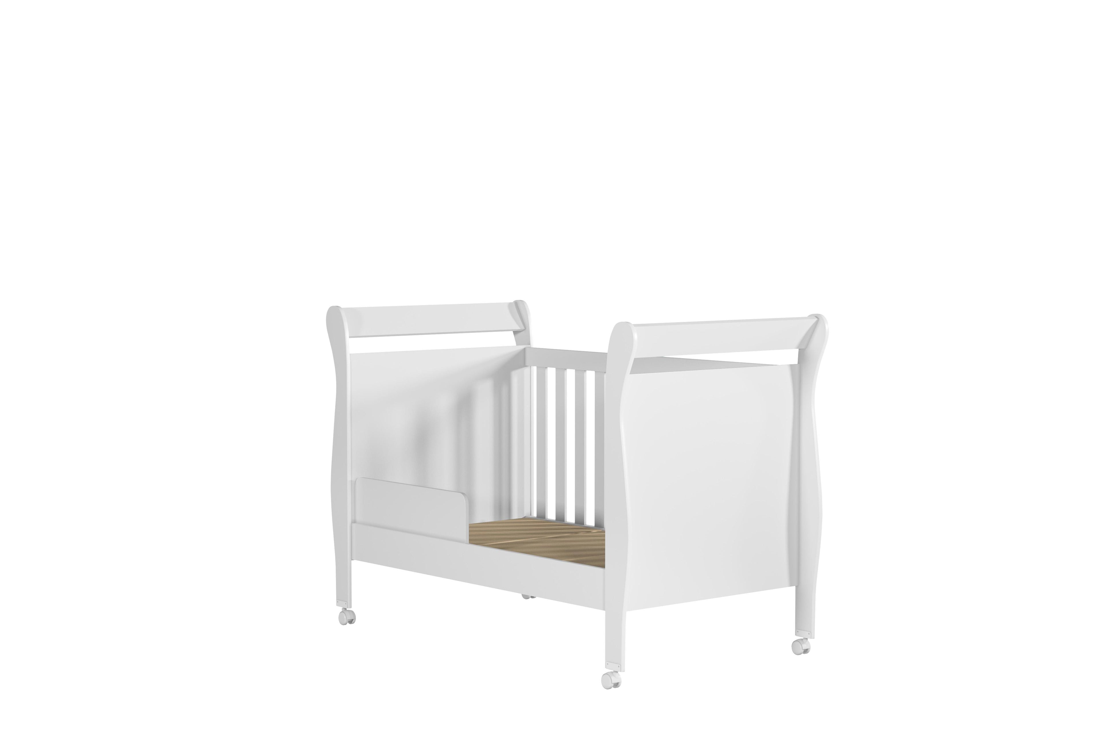 Berço Minicama Doce Sonho Branco | MDF | Converte em Minicama