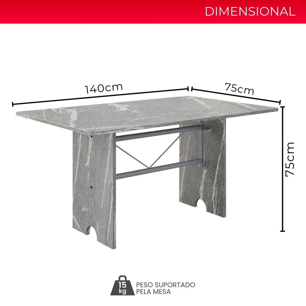 Mesa 070 Leticia - Granito Topázio 140x75cm