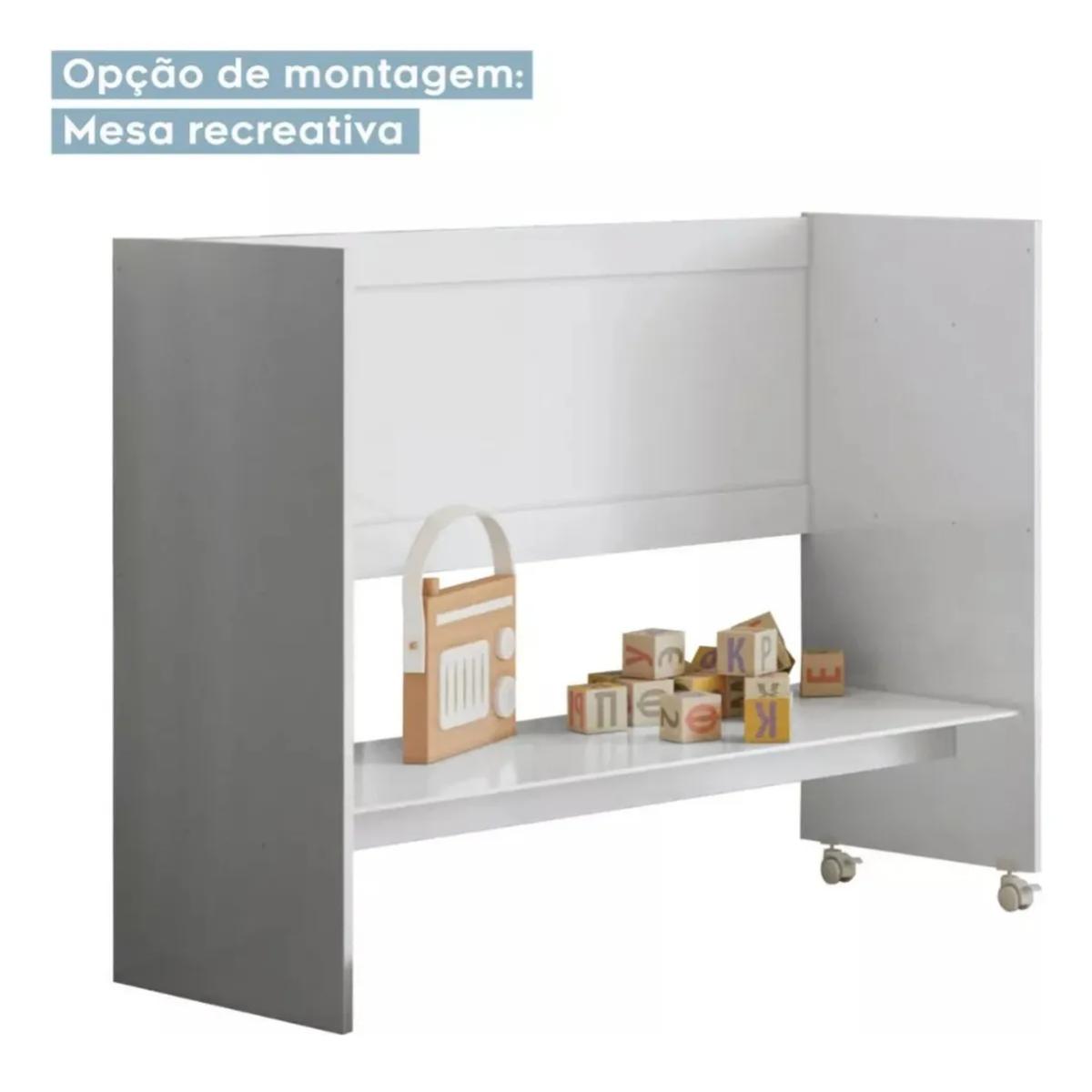 Mini Berço Maya | MDF | Rodízios Incluídos | Suporte para Mosquiteiro | Branco