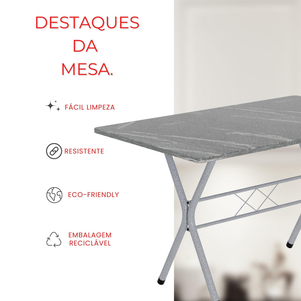Mesa Helena – Tampo Granito Topázio 120x75cm