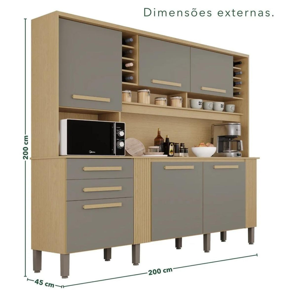 Armário Madeira Kit Palazzo MDP 2,00m