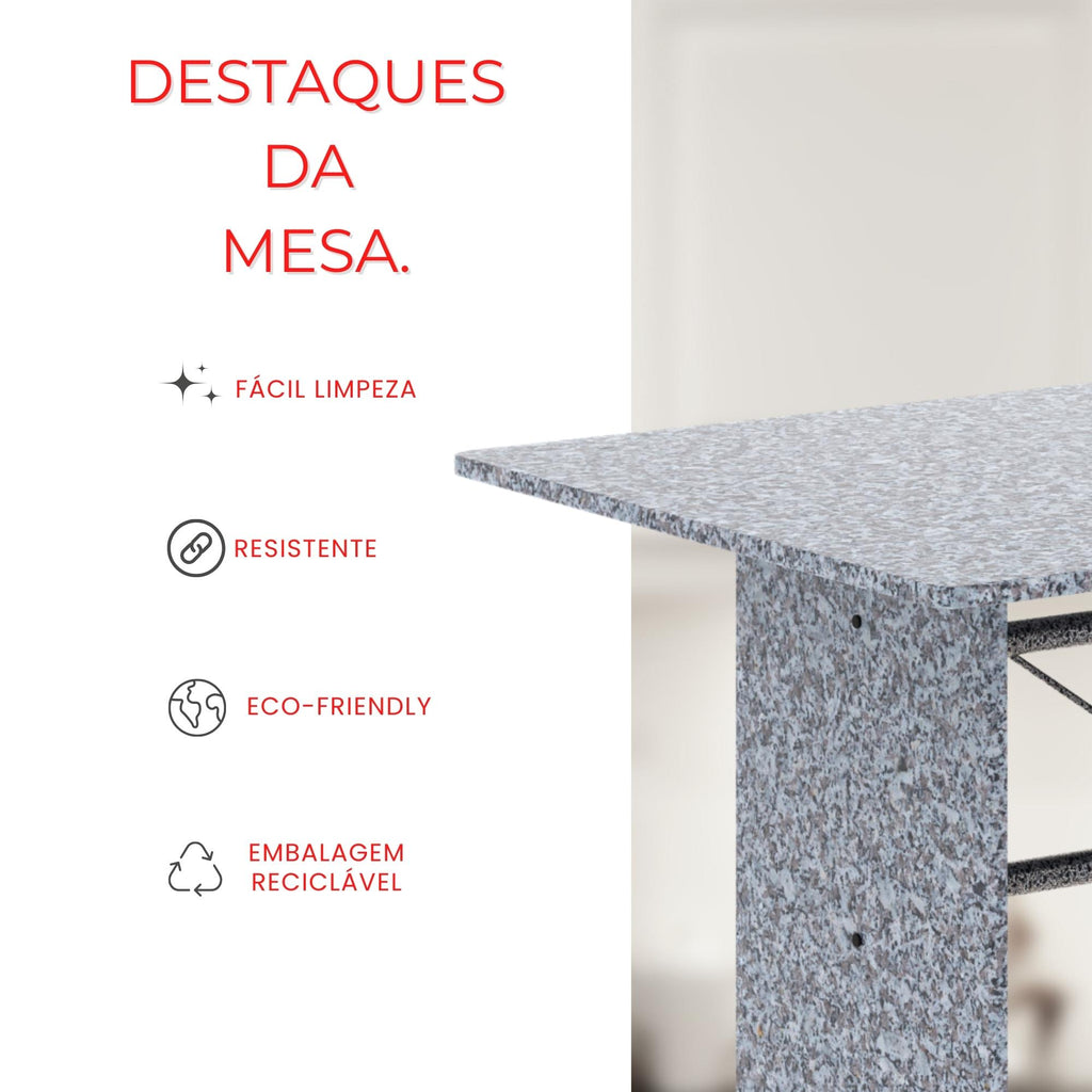 Mesa Letícia 070 – Tampo Granito Ocre 120x75cm