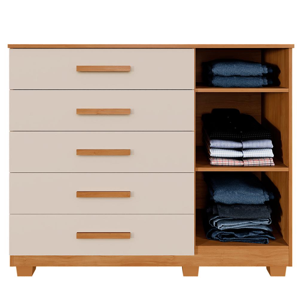 Cômoda Tóquio 5 Gavetas e 1 Porta Ripada - Cin/Off