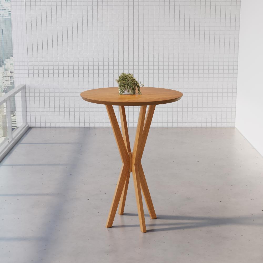 Conjunto Mesa Bistrô Jade com 4 Banquetas Rubi – Madeira Maciça
