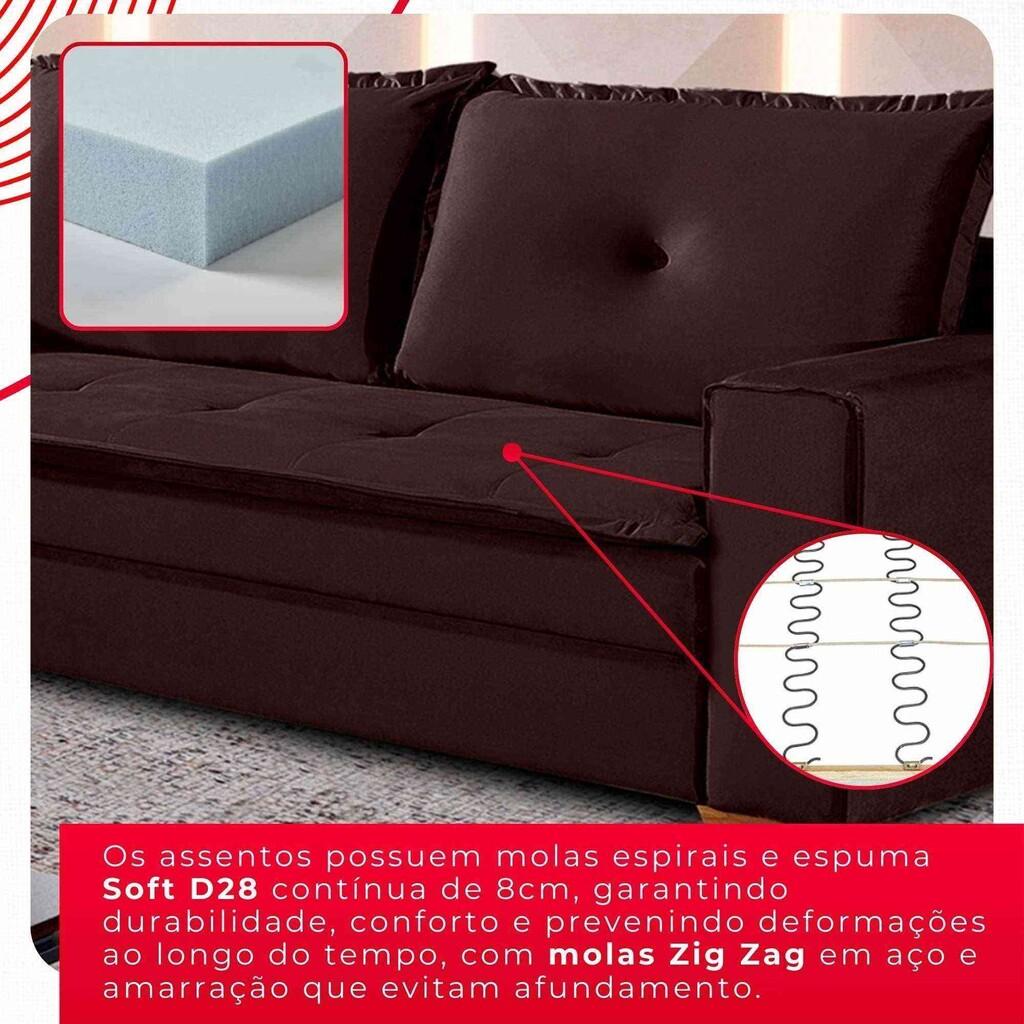 Conjunto de Sofás Unique 2 + 3 Lugares | Revestimento Suede | 1,60m e 2,10m