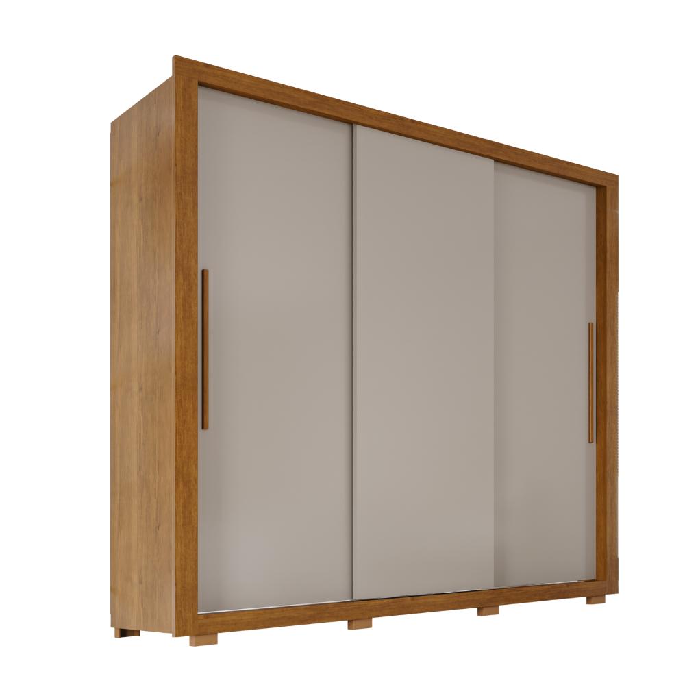 Guarda-Roupa Casal Luna  3 Portas de Correr 4 Gavetas