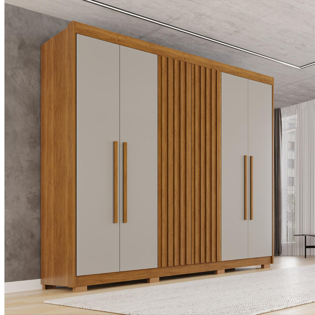 Guarda-Roupa  Diamante Ripado 6 Portas 6 Gavetas