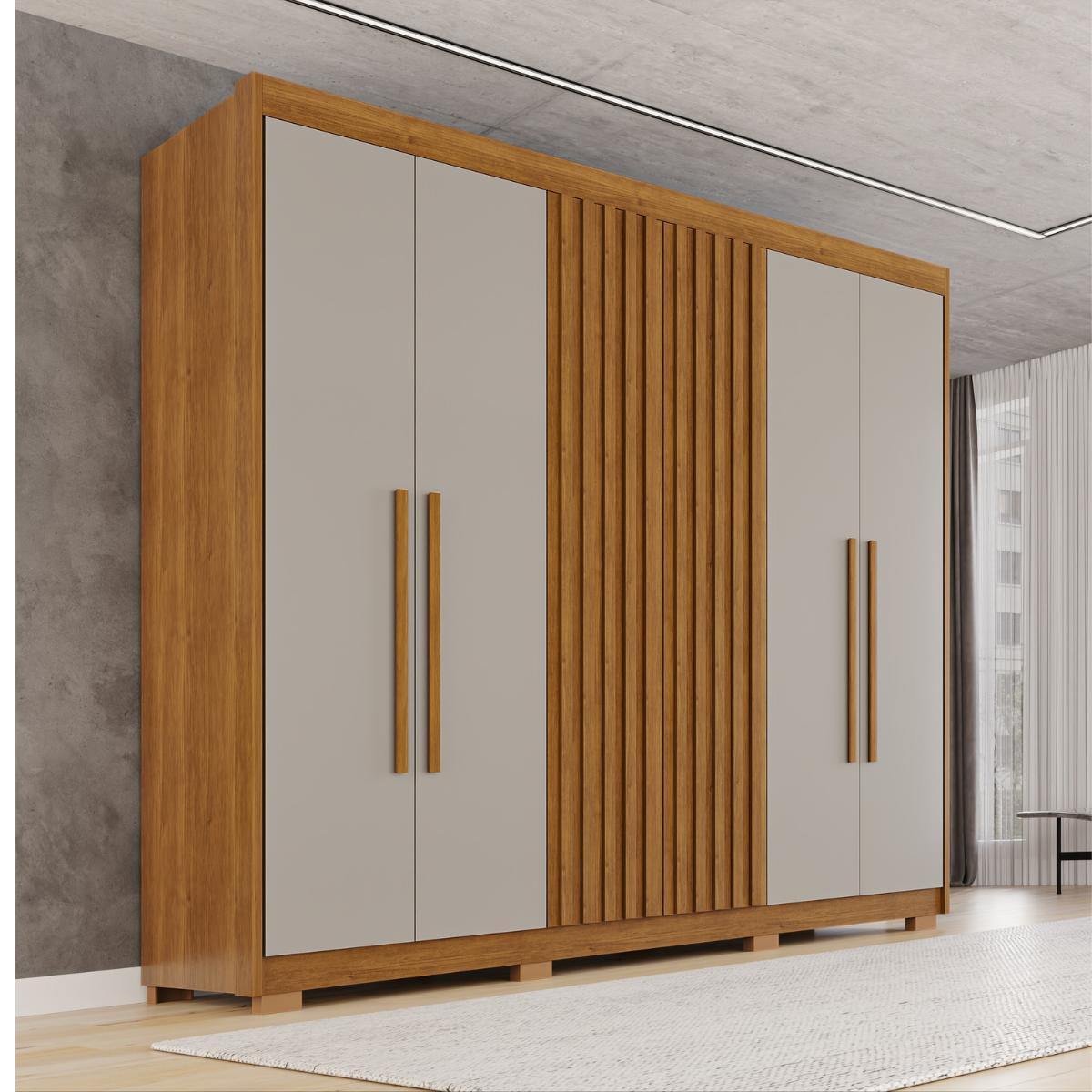 Guarda-Roupa  Diamante Ripado 6 Portas 6 Gavetas