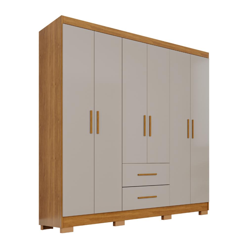 Guarda-Roupa Catar Premium 6 Portas  2 Gavetas