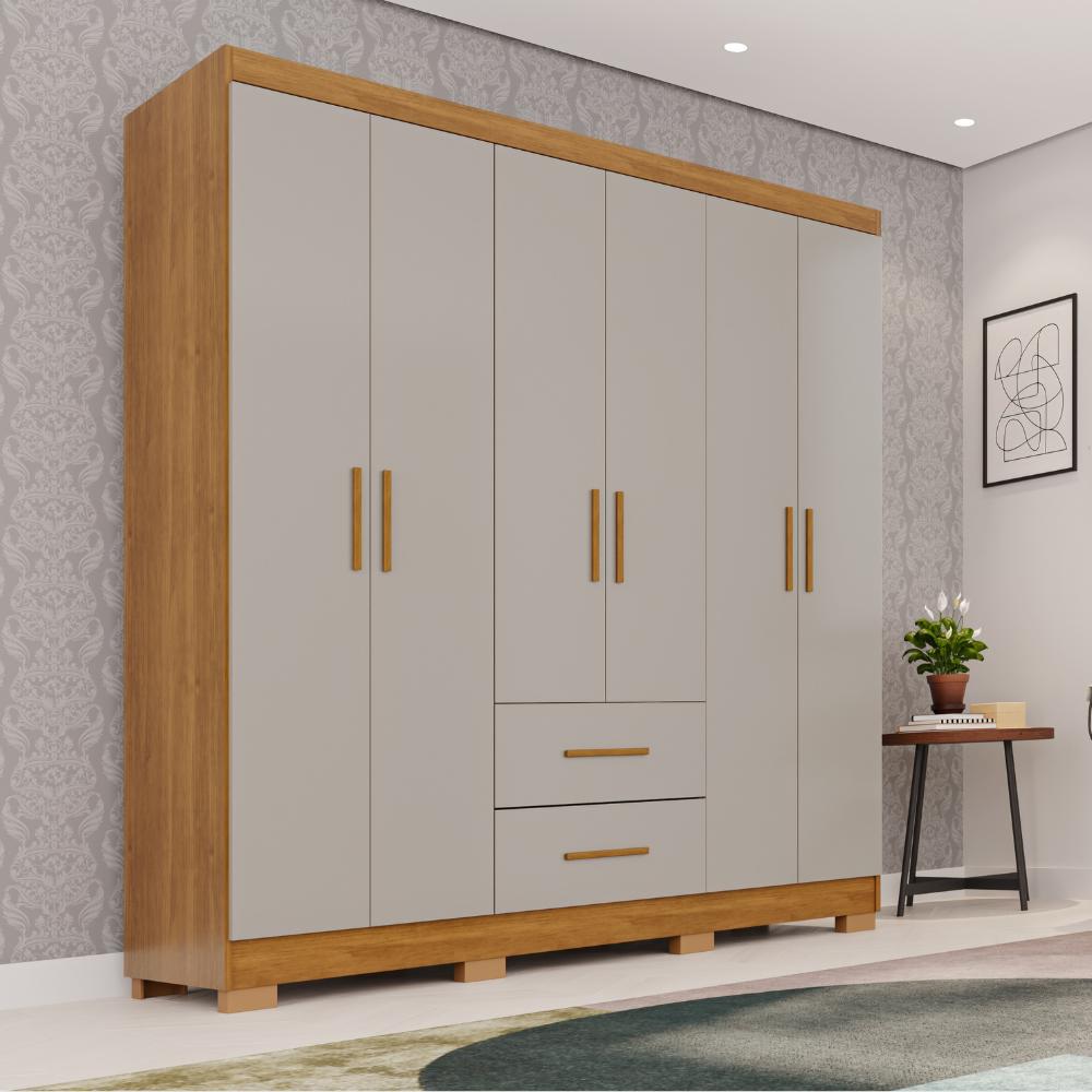 Guarda-Roupa Catar Premium 6 Portas  2 Gavetas