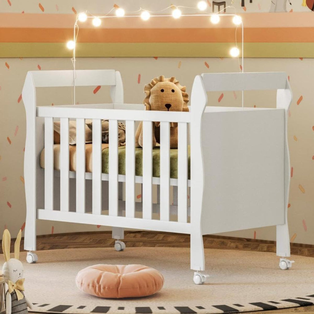 Mini Berço Americano 3 em 1 | Berço, Cama e Sofá | MDF | Branco