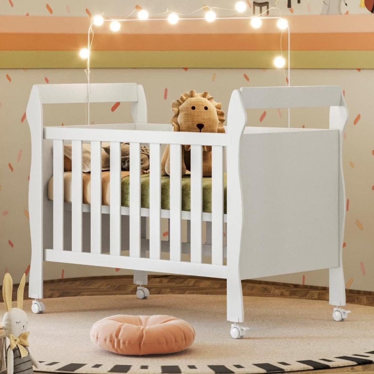 Mini Berço Americano 3 em 1 | Berço, Cama e Sofá | MDF | Branco
