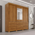Guarda-Roupa Casal Montreal 3 Portas 9 Gavetas com Espelho