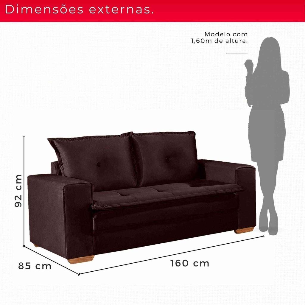 Conjunto de Sofás Unique 2 + 3 Lugares | Revestimento Suede | 1,60m e 2,10m