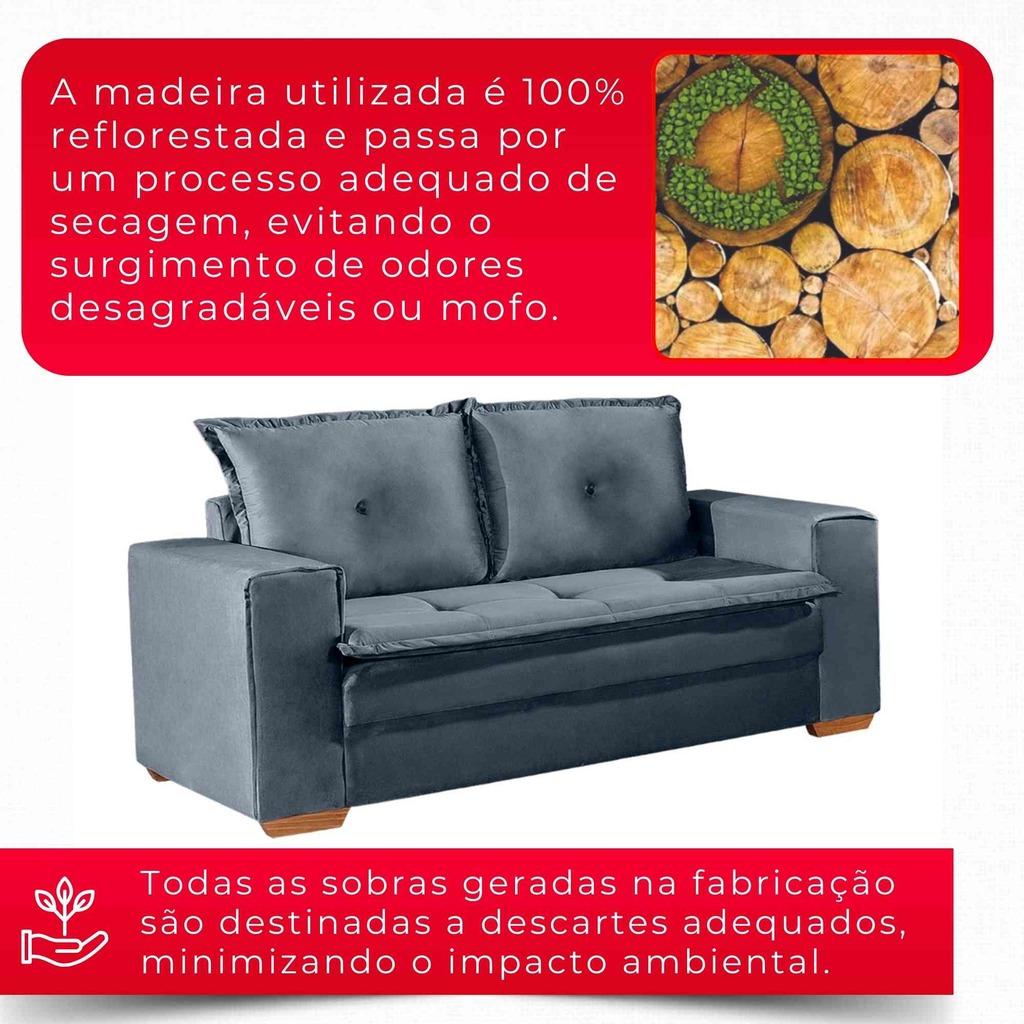 Sofá 2 Lugares Unique 1,60m | Revestimento Suede | Pés de Madeira