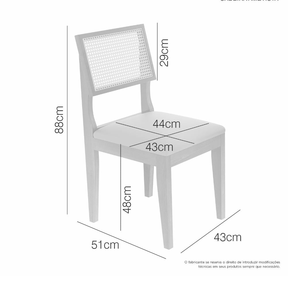 Mesa de Jantar Lyz 160x80 MDF e  6  Cadeiras Turmalina