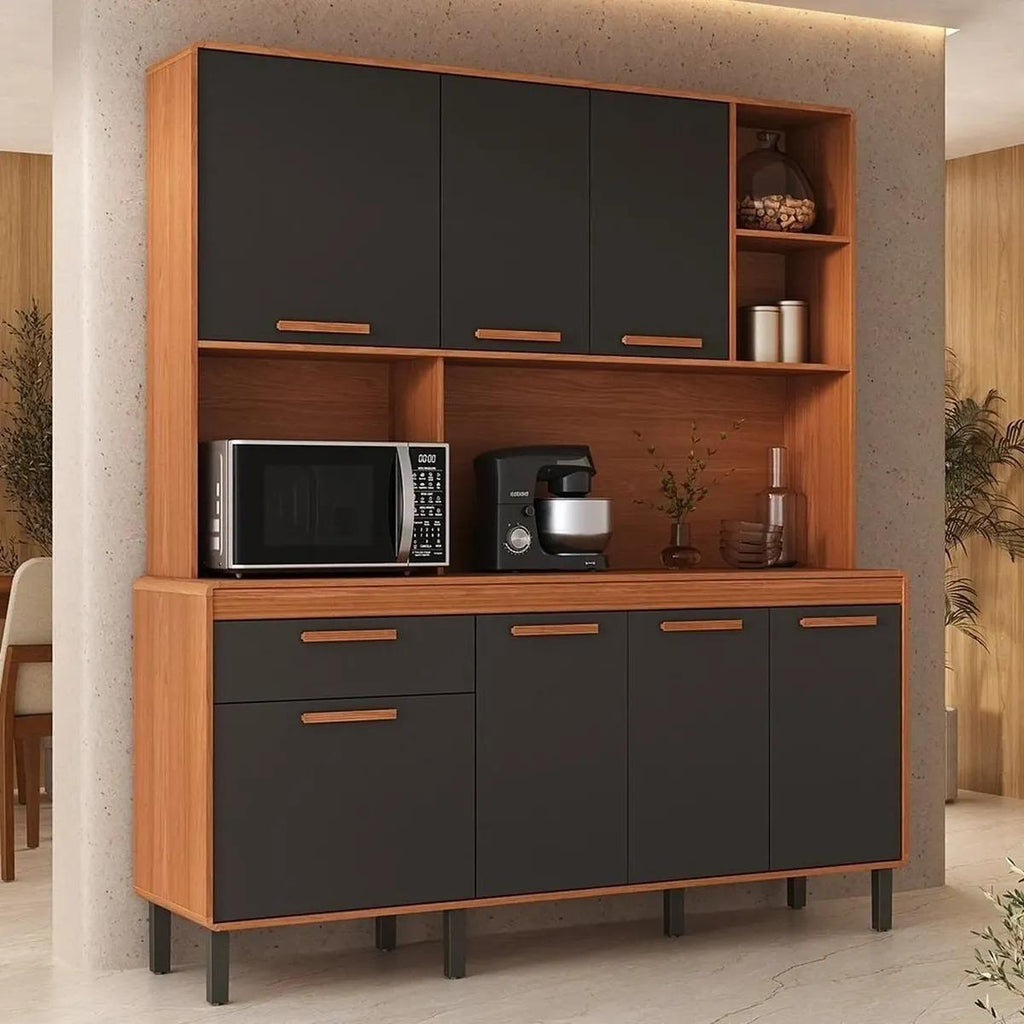 Cozinha Compacta 5 Portas 1 Gaveta 180cm Com Nicho Dunas - Itatiaia