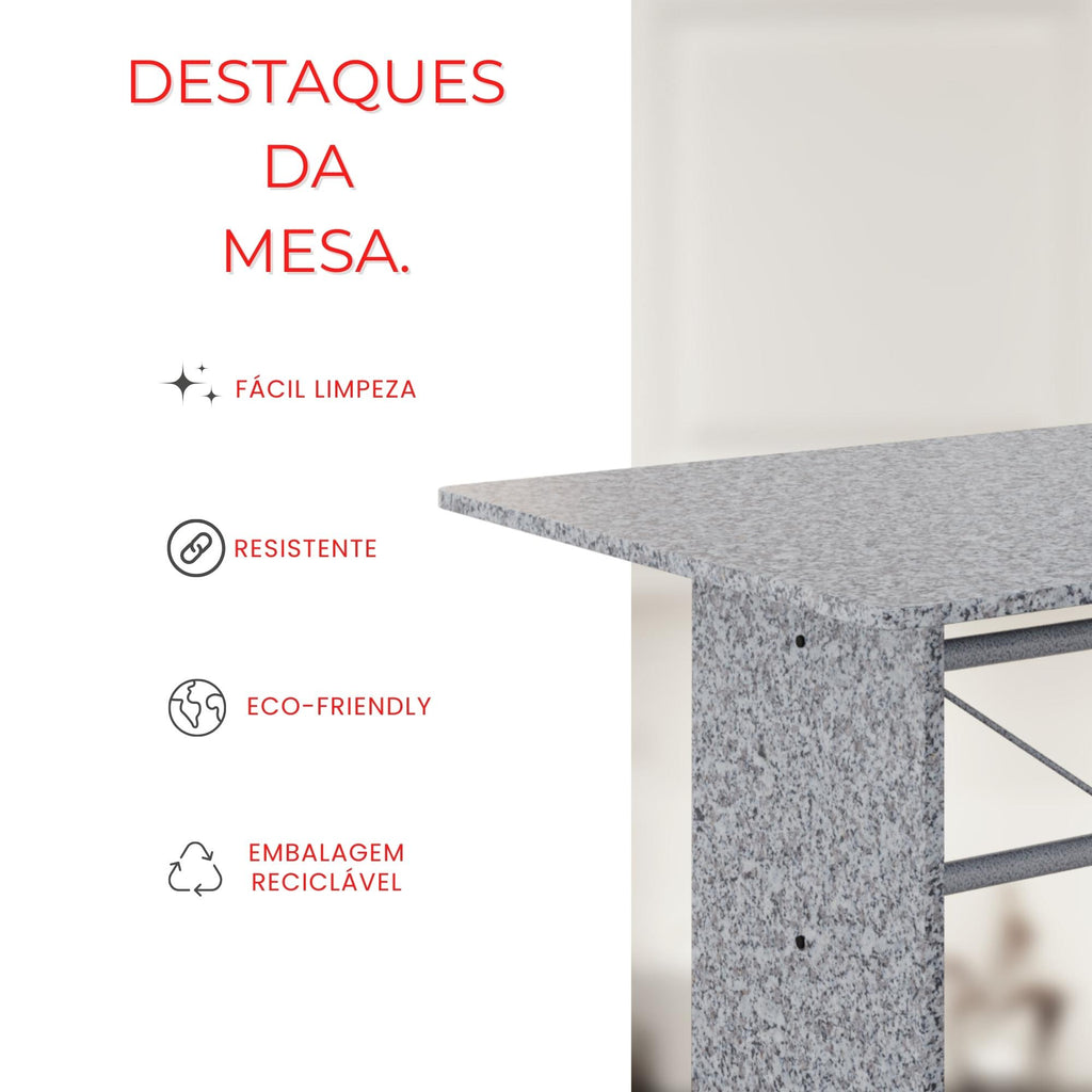 Mesa Letícia 070 – Tampo Granito Ocre 120x75cm