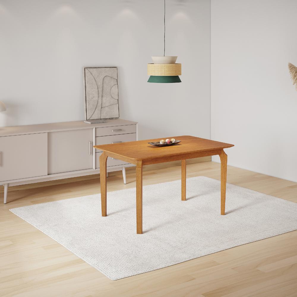 Mesa de Jantar Lyz 120x80 Tampo Amadeirado em MDF
