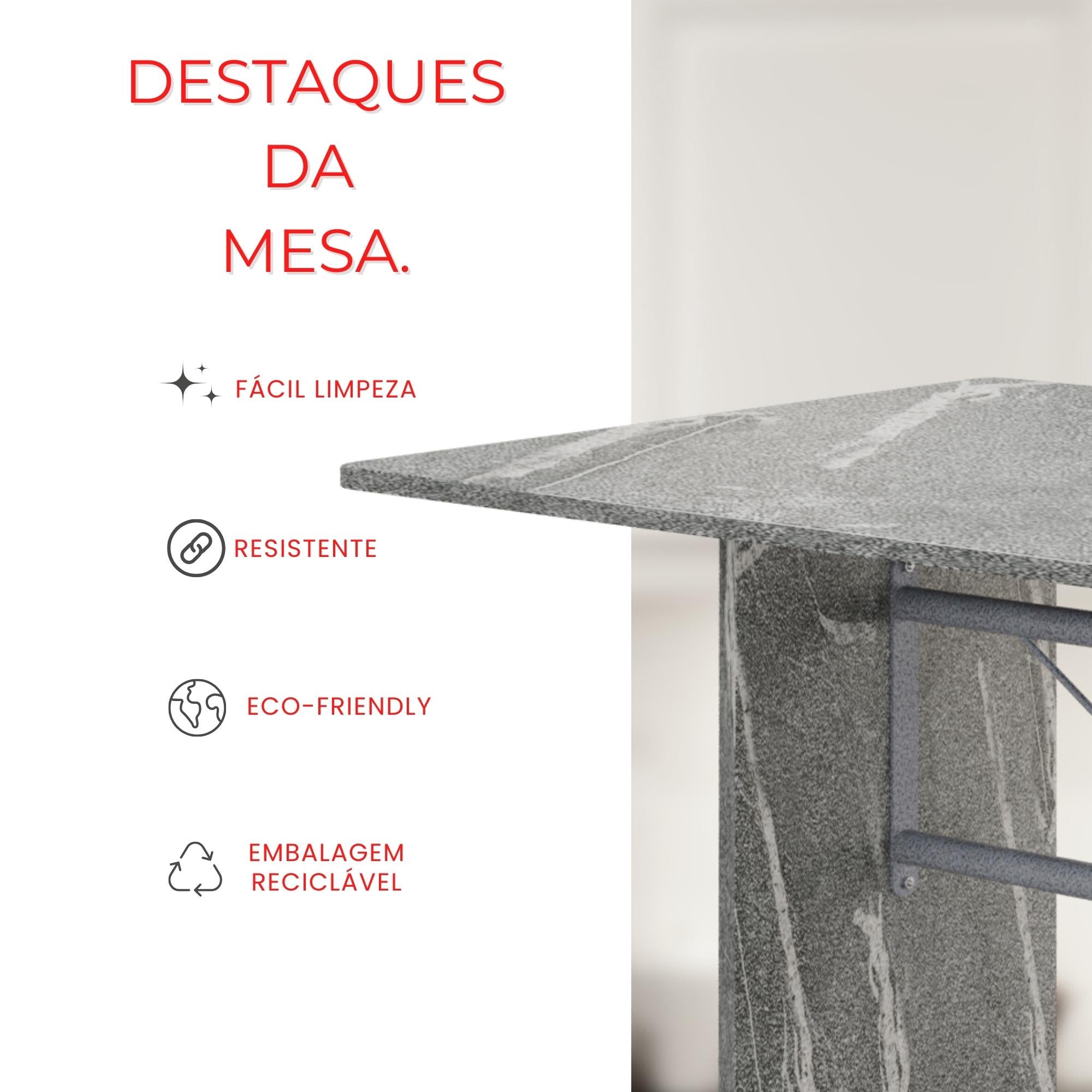 Mesa 070 Leticia - Granito Topázio 140x75cm