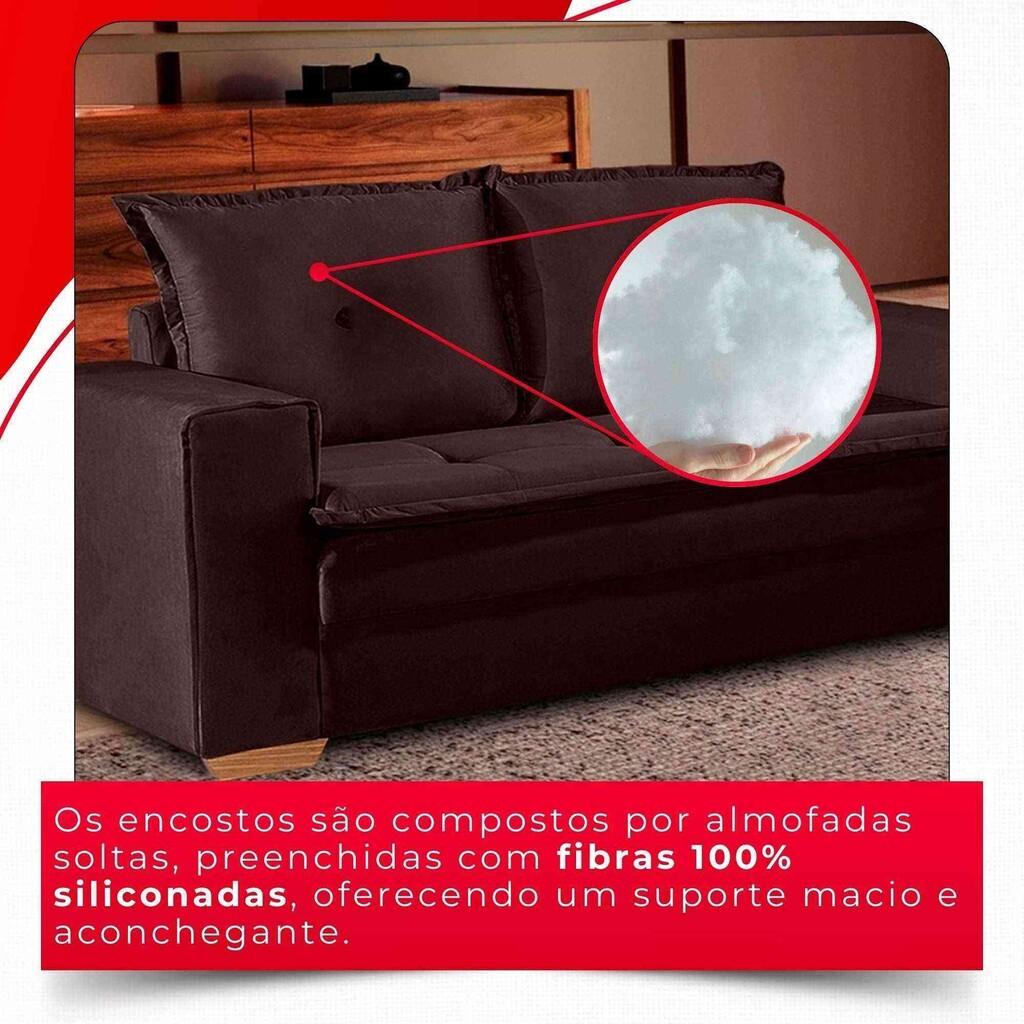 Sofá 2 Lugares Unique 1,60m | Revestimento Suede | Pés de Madeira