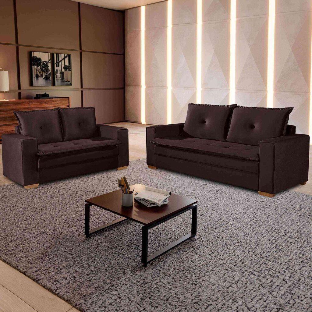 Conjunto de Sofás Unique 2 + 3 Lugares | Revestimento Suede | 1,60m e 2,10m