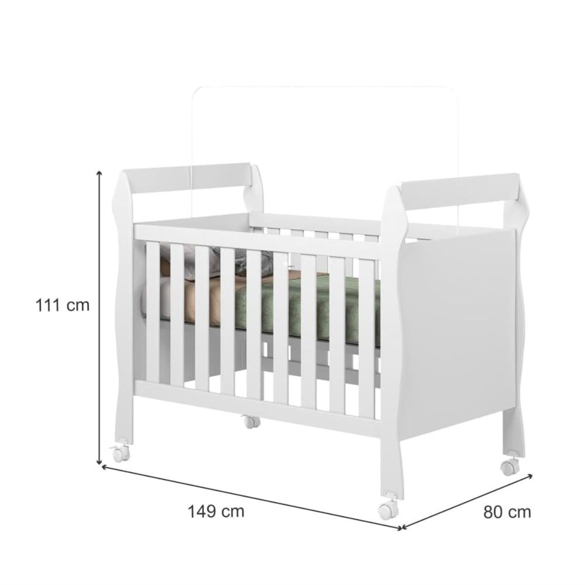 Mini Berço Americano 3 em 1 | Berço, Cama e Sofá | MDF | Branco