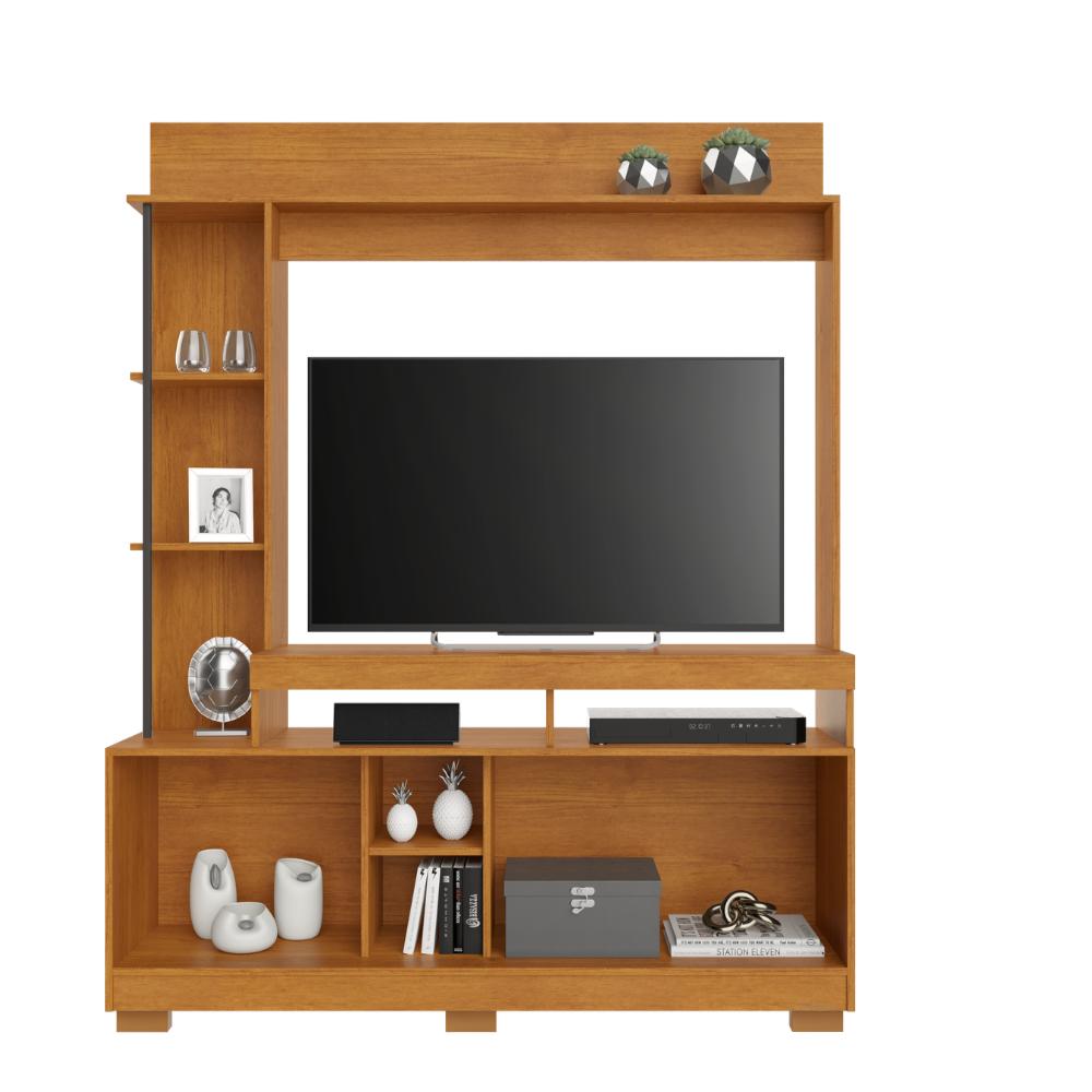 Estante Marbella 187cm Painel para TV até 49" com Porta Ripada e Nichos